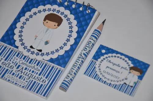 Bloquinho Personalizado com Lápis 1º Comunhão
