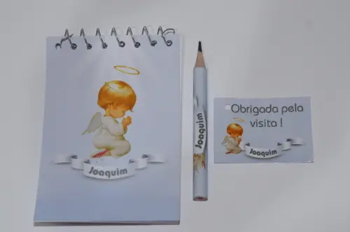 Bloquinho Personalizado com Lápis Anjinho