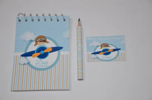 Bloquinho Personalizado com Lápis Aviador