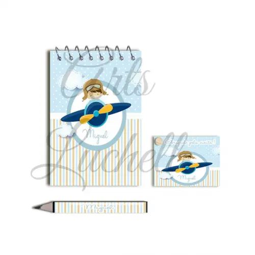 Bloquinho Personalizado com Lápis Aviador