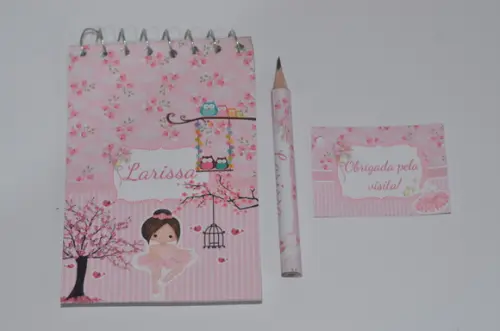 Bloquinho Personalizado com Lápis Bailarina