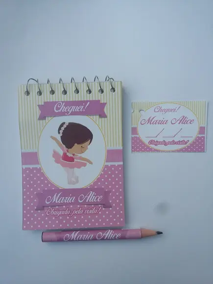 Bloquinho Personalizado com Lápis Bailarina