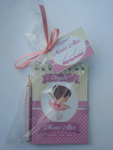 Bloquinho Personalizado com Lápis Bailarina
