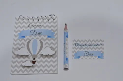 Bloquinho Personalizado com Lápis Balão Chevron