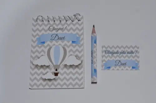 Bloquinho Personalizado com Lápis Balão Chevron