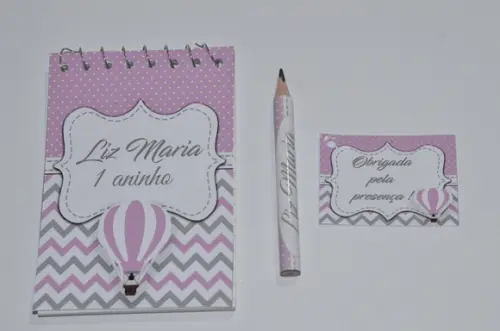 Bloquinho Personalizado com Lápis Balão Chevron