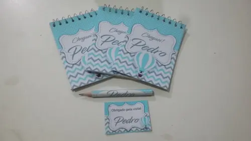 Bloquinho Personalizado com Lápis Balão Chevron
