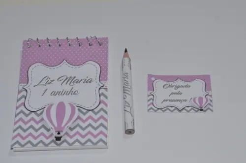 Bloquinho Personalizado com Lápis Balão Chevron