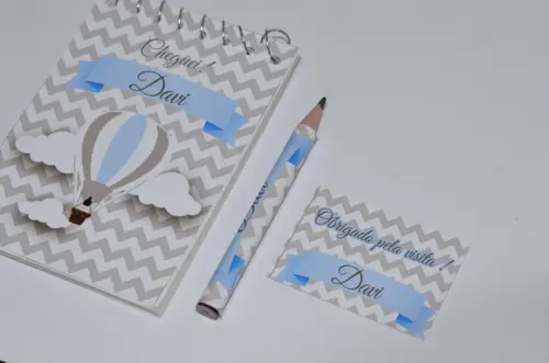 Bloquinho Personalizado com Lápis Balão Chevron