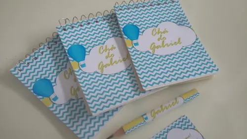 Bloquinho Personalizado com Lápis Balão Chevron