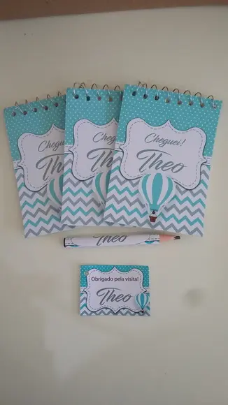 Bloquinho Personalizado com Lápis Balão Chevron
