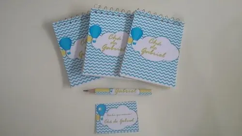 Bloquinho Personalizado com Lápis Balão Chevron