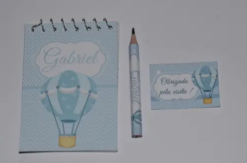 Bloquinho Personalizado com Lápis Balão Chevron