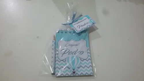 Bloquinho Personalizado com Lápis Balão Chevron