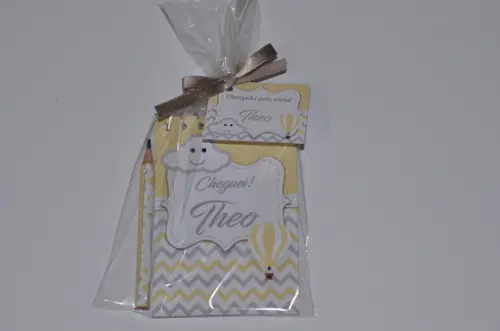 Bloquinho Personalizado com Lápis Balão e Nuvem Chevron