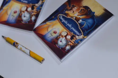 Bloquinho Personalizado com Lápis Bela e a Fera