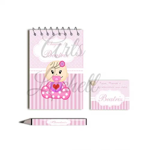 Bloquinho Personalizado com Lápis Bebê