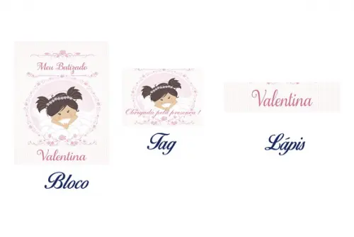 Bloquinho Personalizado com Lápis Batizado