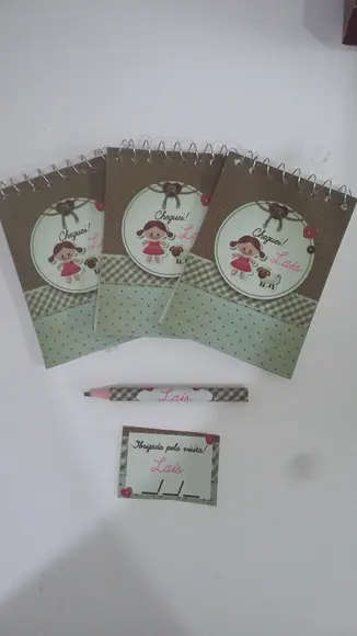 Bloquinho Personalizado com Lápis Boneca