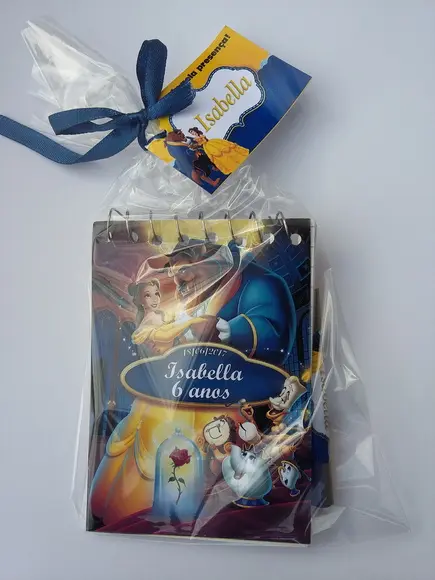 Bloquinho Personalizado com Lápis Bela e a Fera