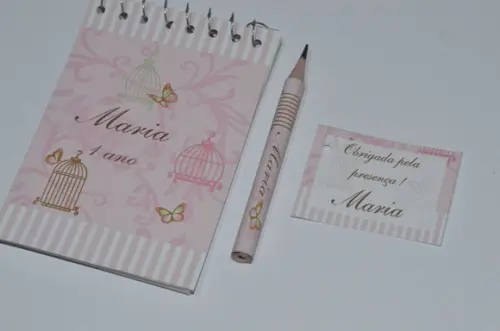 Bloquinho Personalizado com Lápis Borboleta
