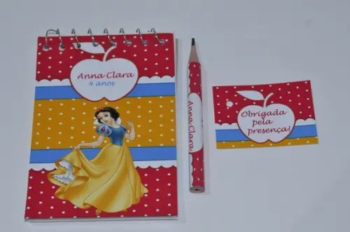 Bloquinho Personalizado com Lápis Branca de Neve