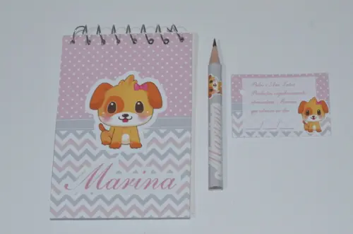 Bloquinho Personalizado com Lápis Cachorrinha