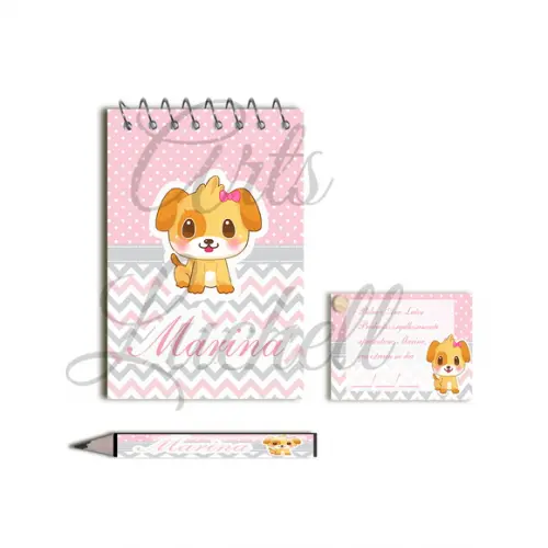 Bloquinho Personalizado com Lápis Cachorrinha