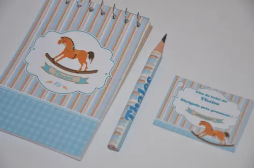 Bloquinho Personalizado com Lápis Cavalinho