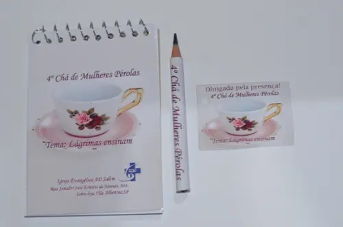 Bloquinho Personalizado com Lápis Chá de Mulheres Atacado