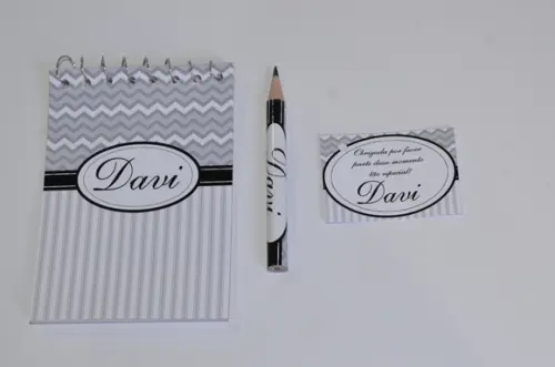 Bloquinho Personalizado com Lápis Chevron