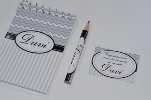Bloquinho Personalizado com Lápis Chevron