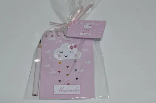 Bloquinho Personalizado com Lápis Chuva de Amor