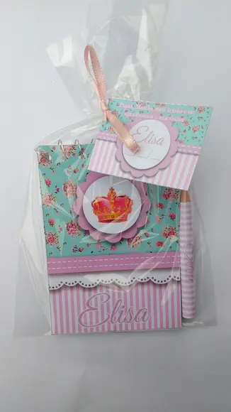 Bloquinho Personalizado com Lápis Coroa Princesa