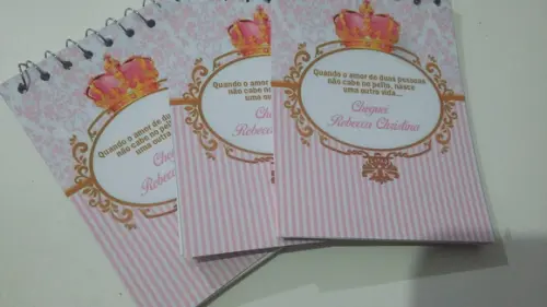Bloquinho Personalizado com Lápis Coroa Princesa