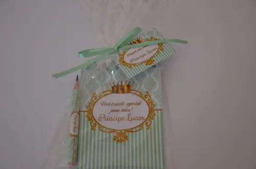 Bloquinho Personalizado com Lápis Coroa Principe
