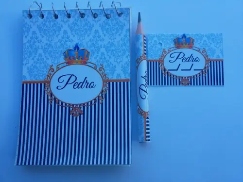 Bloquinho Personalizado com Lápis Coroa Principe