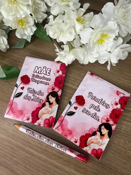 Bloquinho Personalizado com Lápis Dia das Mães