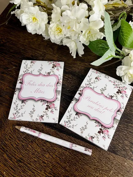 Bloquinho Personalizado com Lápis Dia das Mães