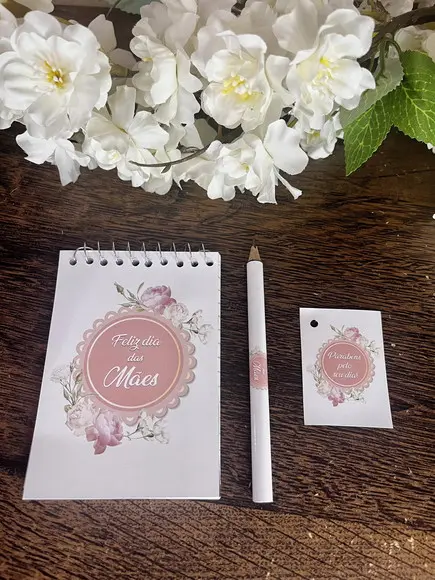 Bloquinho Personalizado com Lápis Dia das Mães