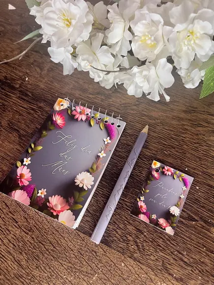 Bloquinho Personalizado com Lápis Dia das Mães
