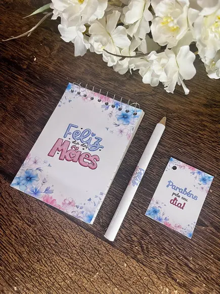 Bloquinho Personalizado com Lápis Dia das Mães