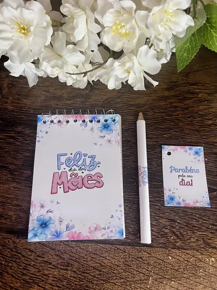 Bloquinho Personalizado com Lápis Dia das Mães