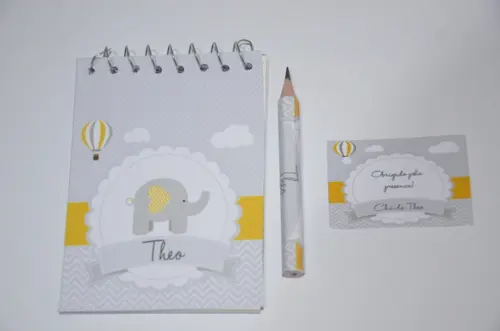 Bloquinho Personalizado com Lápis Elefantinho