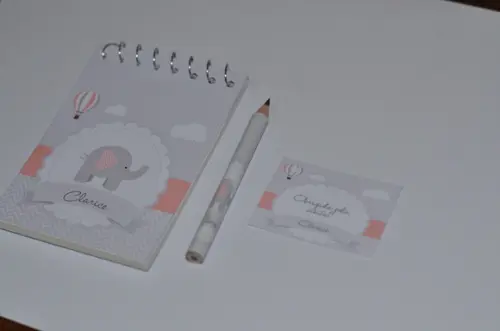 Bloquinho Personalizado com Lápis Elefantinho