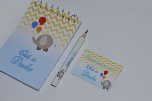 Bloquinho Personalizado com Lápis Elefantinho