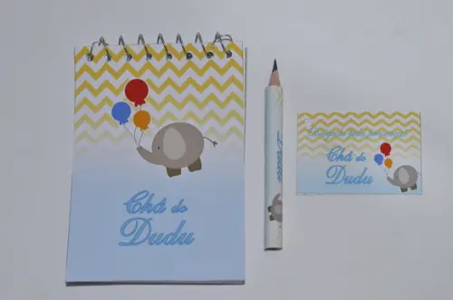 Bloquinho Personalizado com Lápis Elefantinho