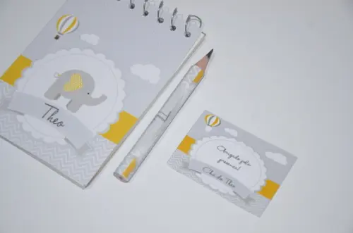 Bloquinho Personalizado com Lápis Elefantinho