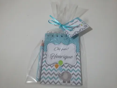 Bloquinho Personalizado com Lápis Elefantinho