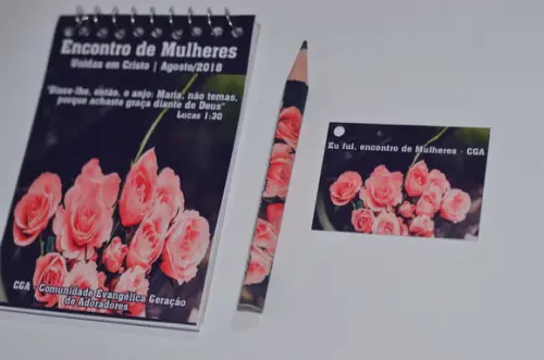Bloquinho Personalizado com Lápis Encontro de Mulheres